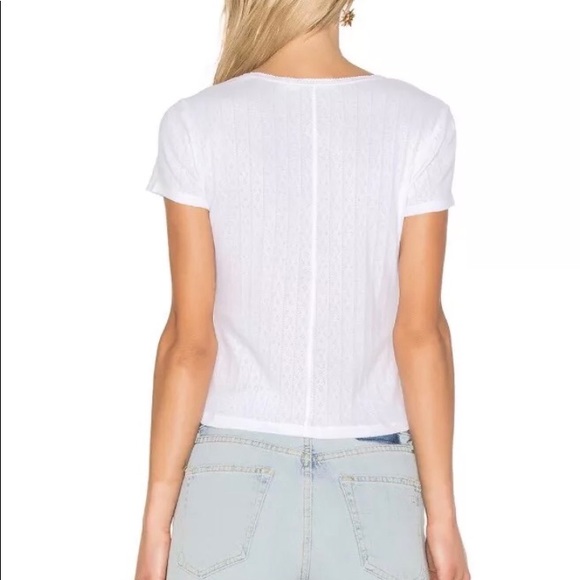 Rag Bone jean short sleeve White eyelet crop top - Picture 2 of 8